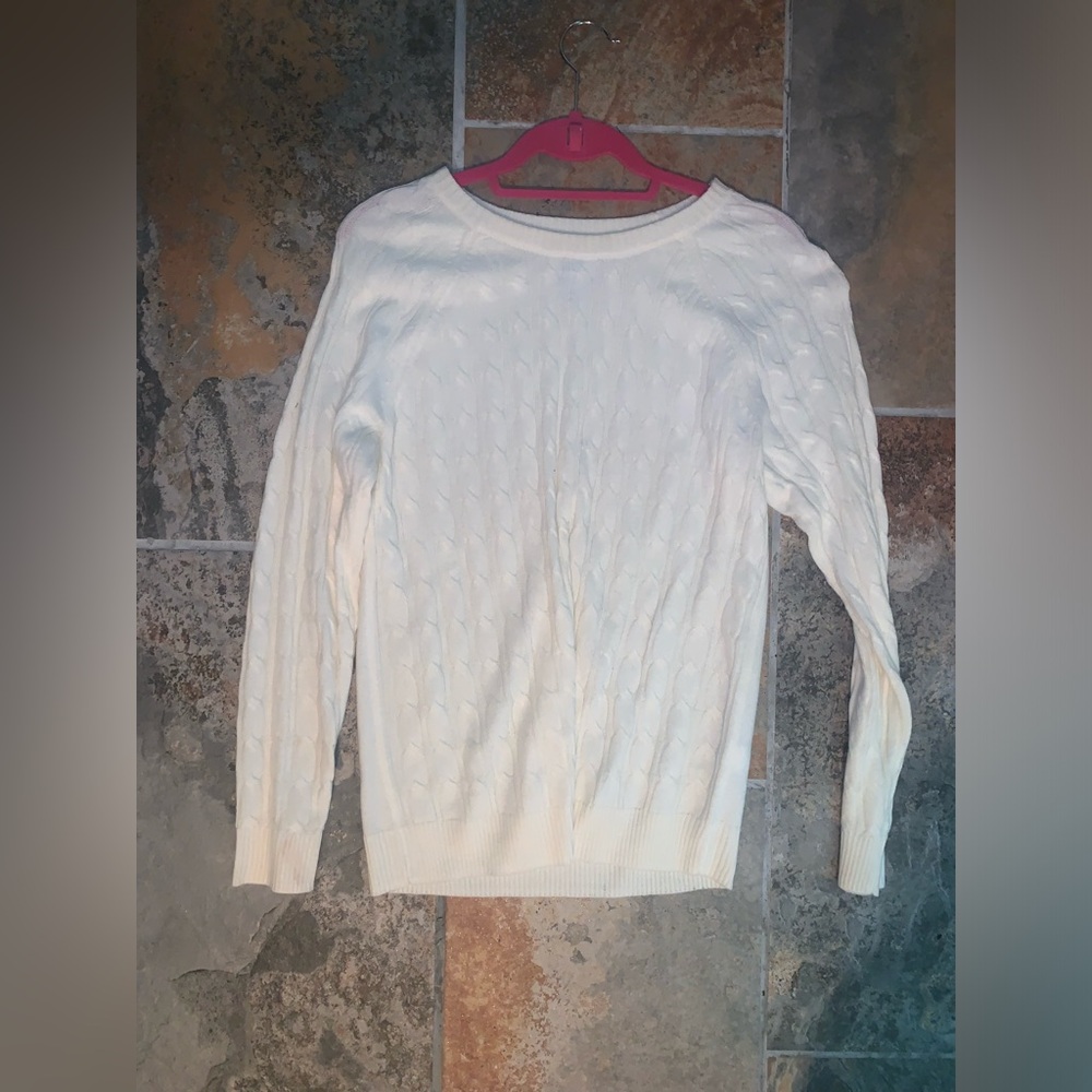 croft and barrow small off white sweater